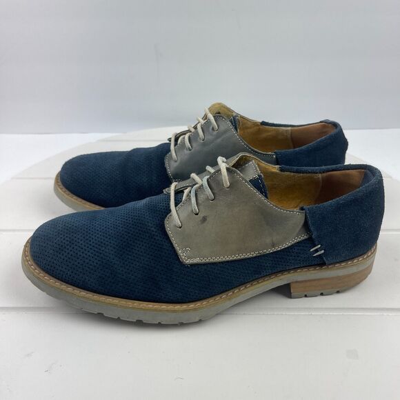 STEVE MADDEN Mens Dress Shoes Size 9 Two Tone Blue Suede ROQUE - Picture 3 of 13